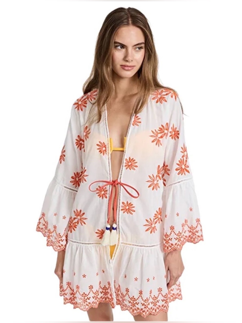 Palmacea Embroidered Kimono Swim Coverup